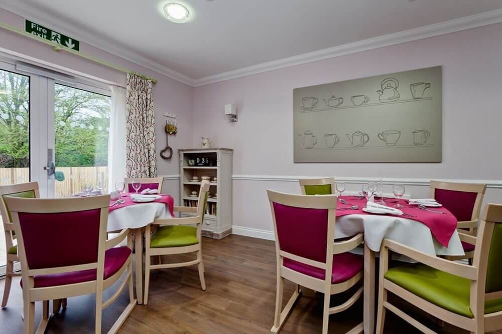 Dining Room at Winchcombe Place Care Home in Newbury, West Berkshire