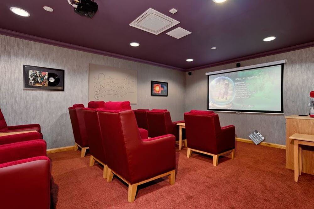 Cinema at Winchcombe Place Care Home in Newbury, West Berkshire