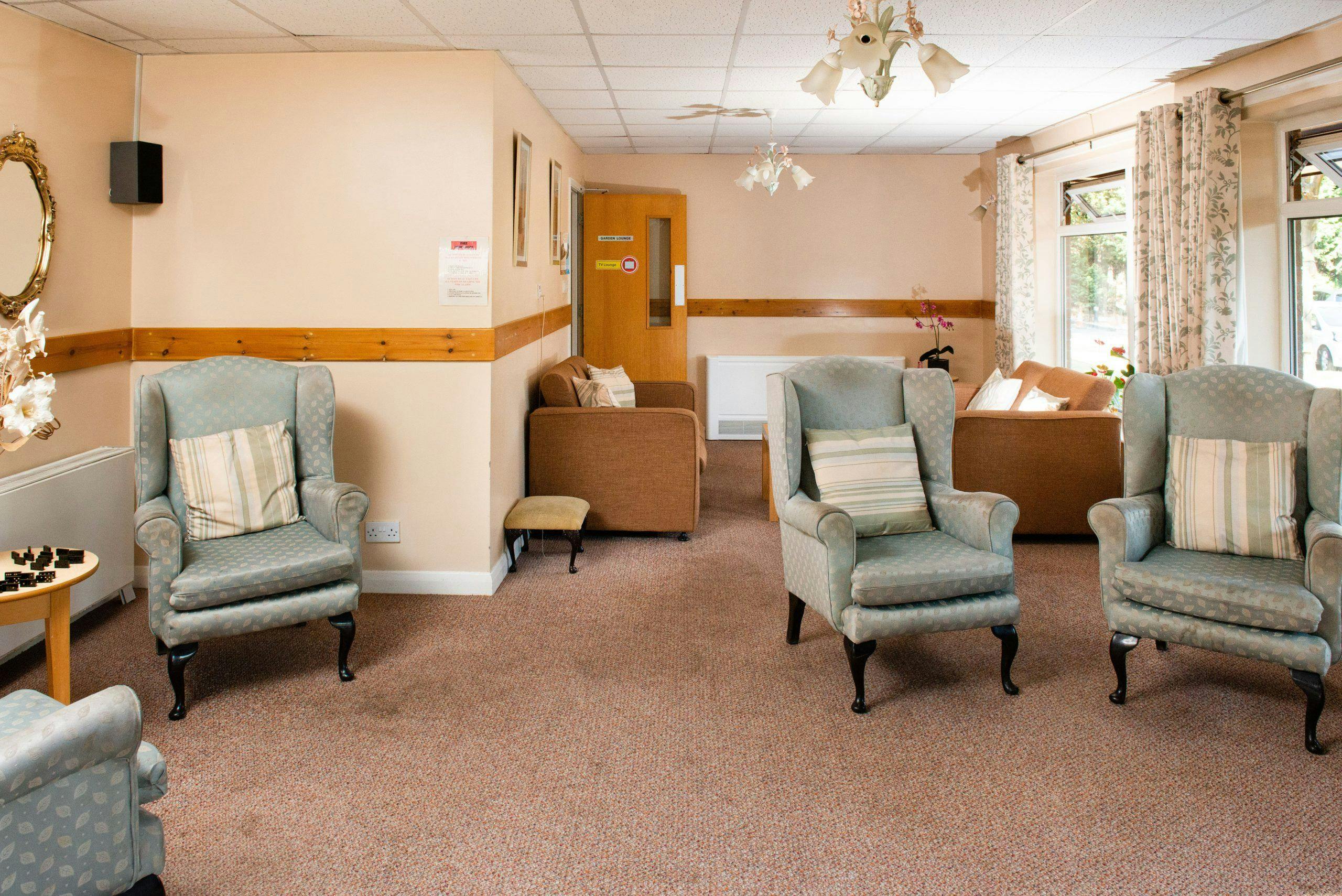 Communal area of Codnor Park Care Home in Ripley, Derbyshire
