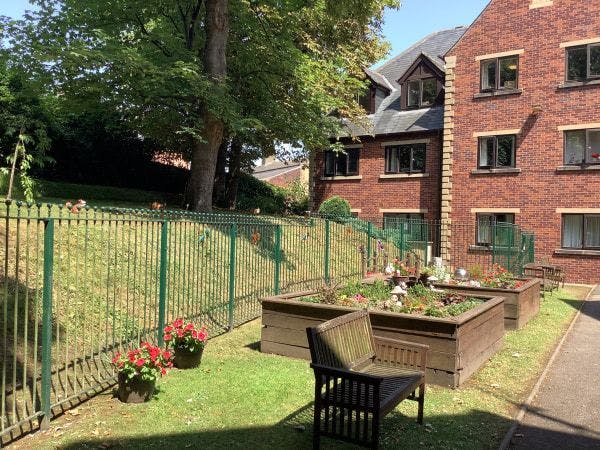 Garden at Corinthian House Care Home in Leeds, West Yorkshire