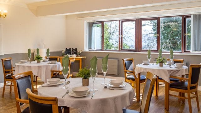 Dining Room at Corinthian House Care Home in Leeds, West Yorkshire