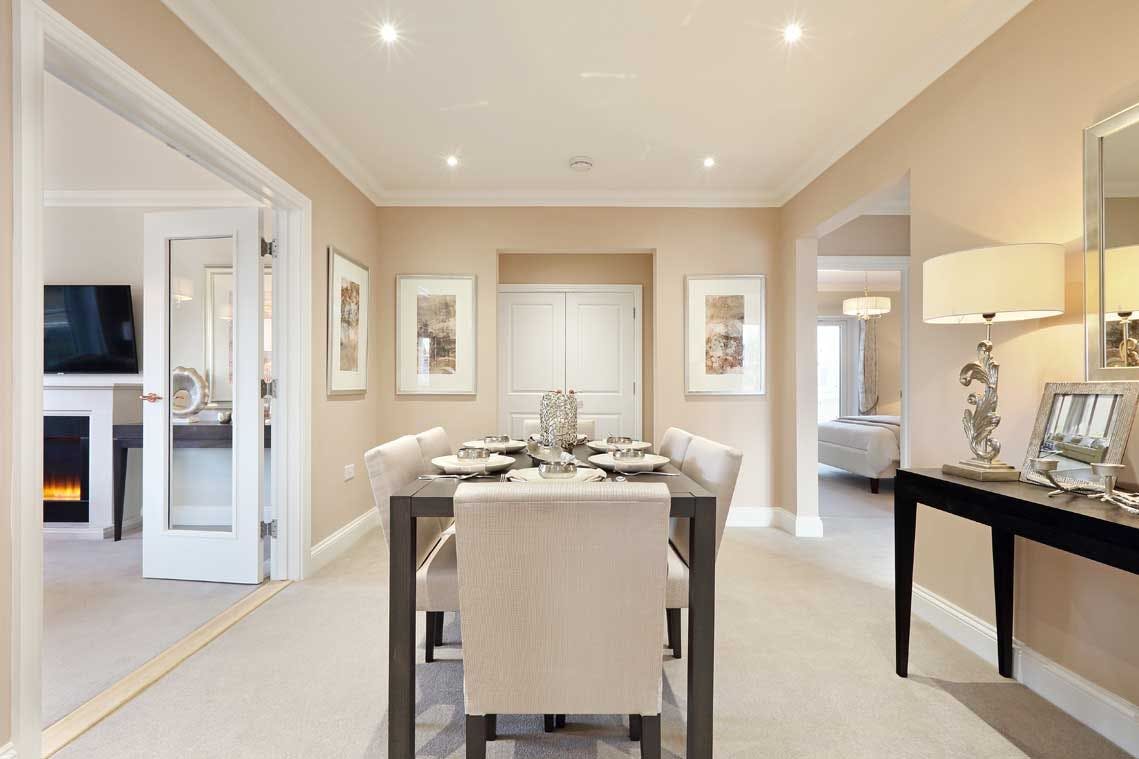 Living and dining area of Cotswold Gate retirement development in Burford, Oxfordshire