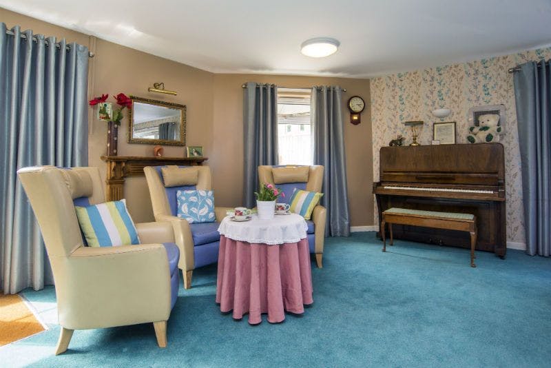 Lounge of Cumberland care home in Mitcham, Greater London