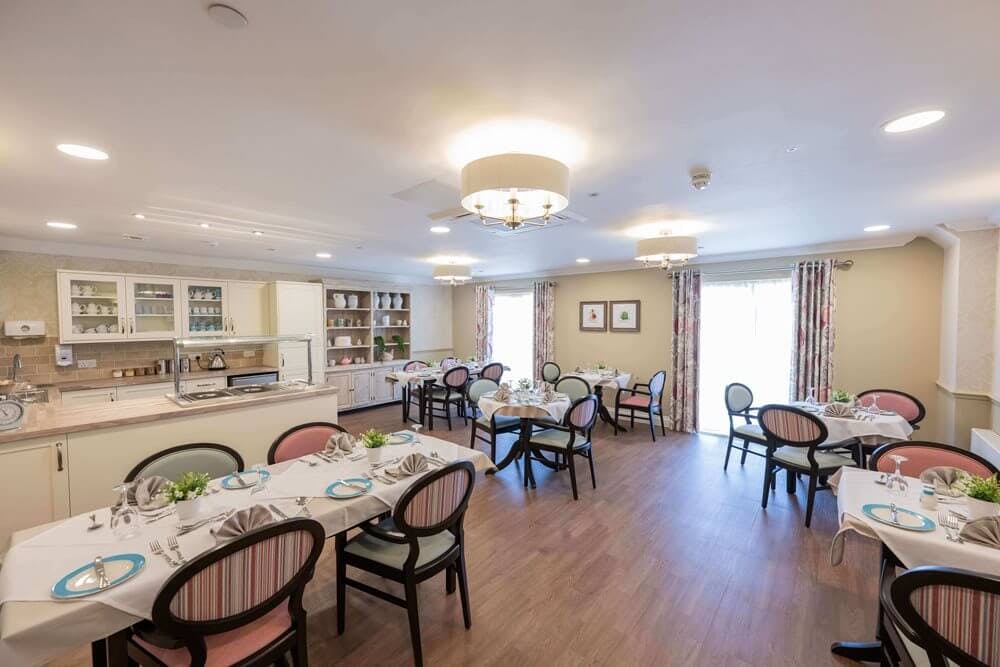 Dining Area at Cuttlebrook Hall Care Home in Thame, Oxfordshire