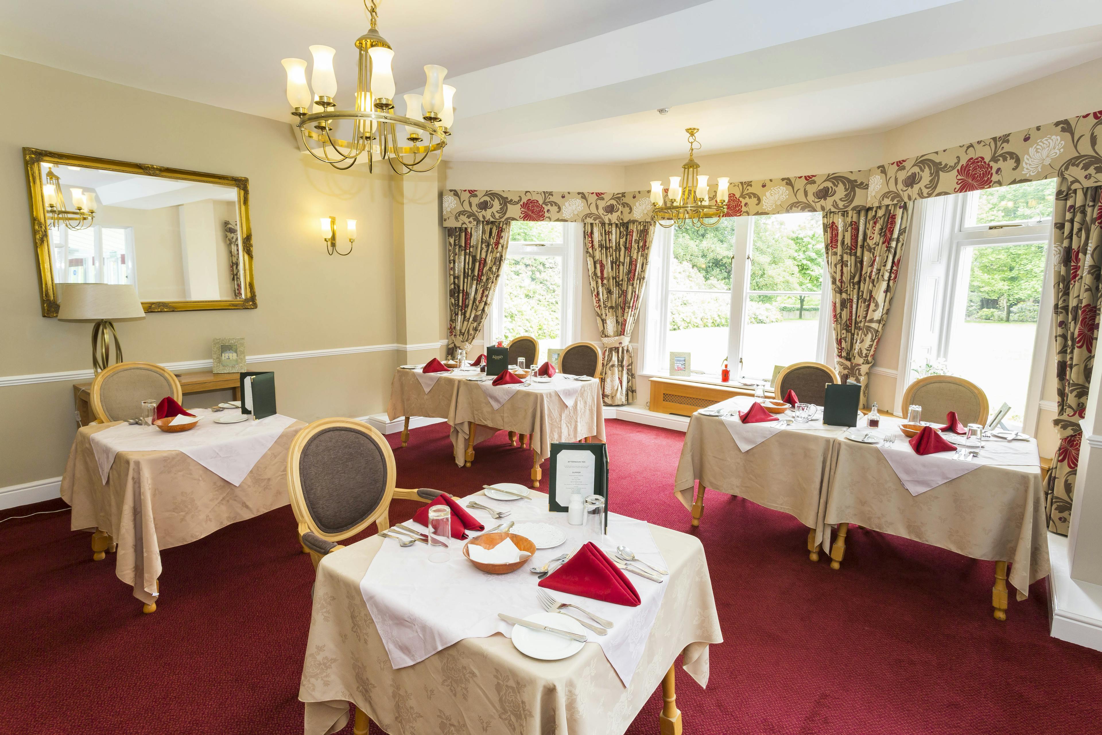 Dining Room at Prestbury Beaumont Care Home in Macclesfield, Cheshire