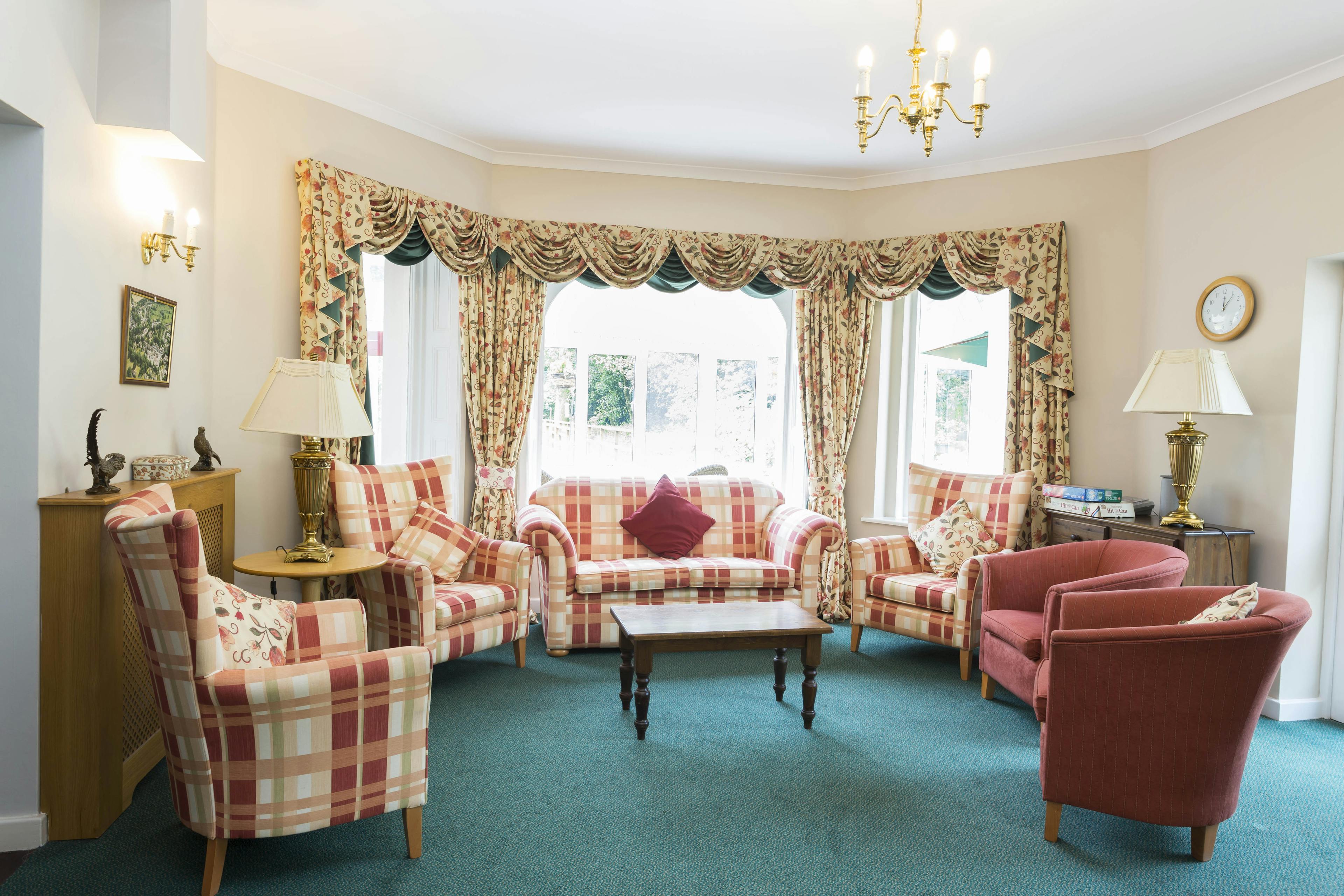 Communal Lounge of Prestbury Beaumont Care Home in Macclesfield, Cheshire