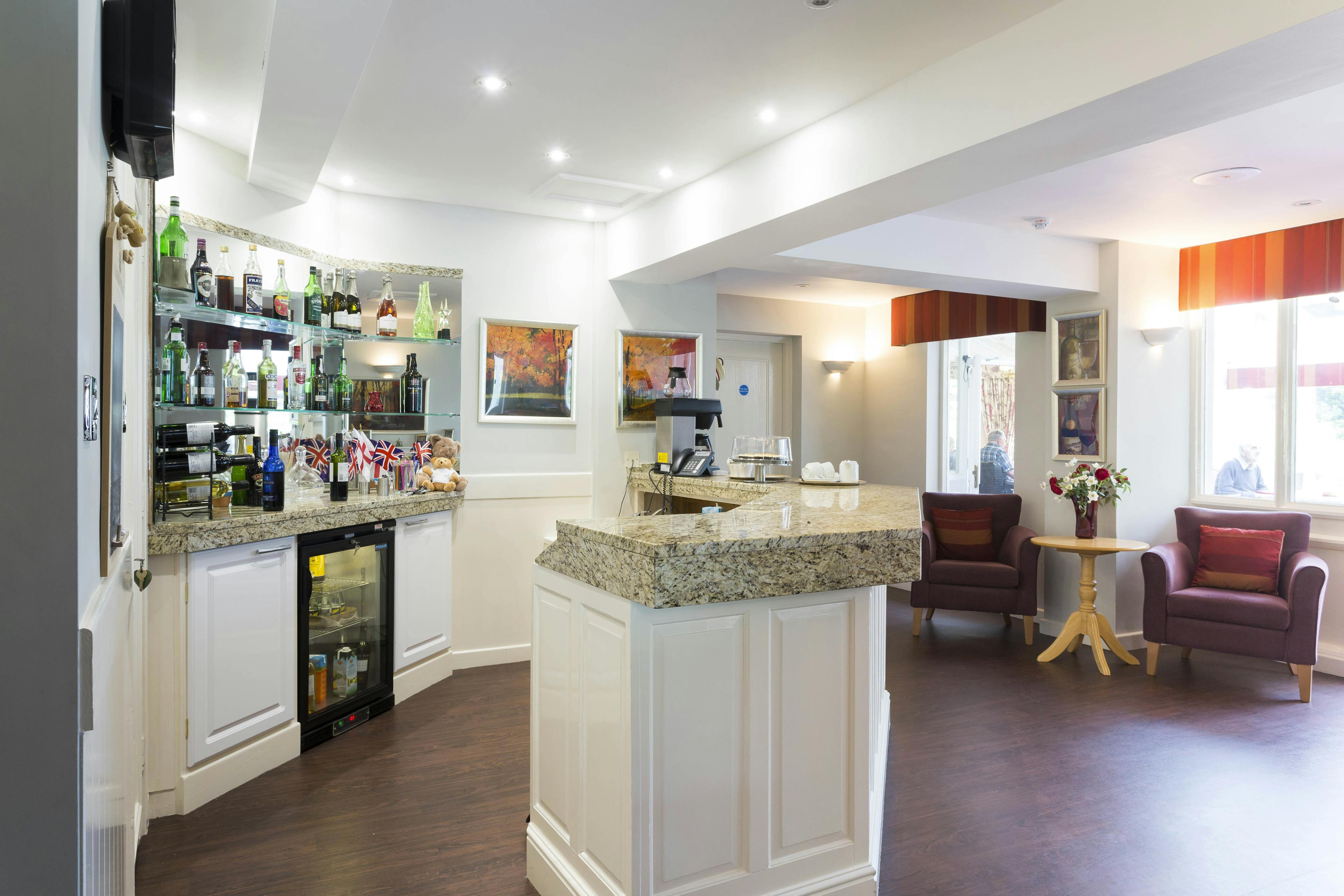 Bar at Prestbury Beaumont Care Home in Macclesfield, Cheshire