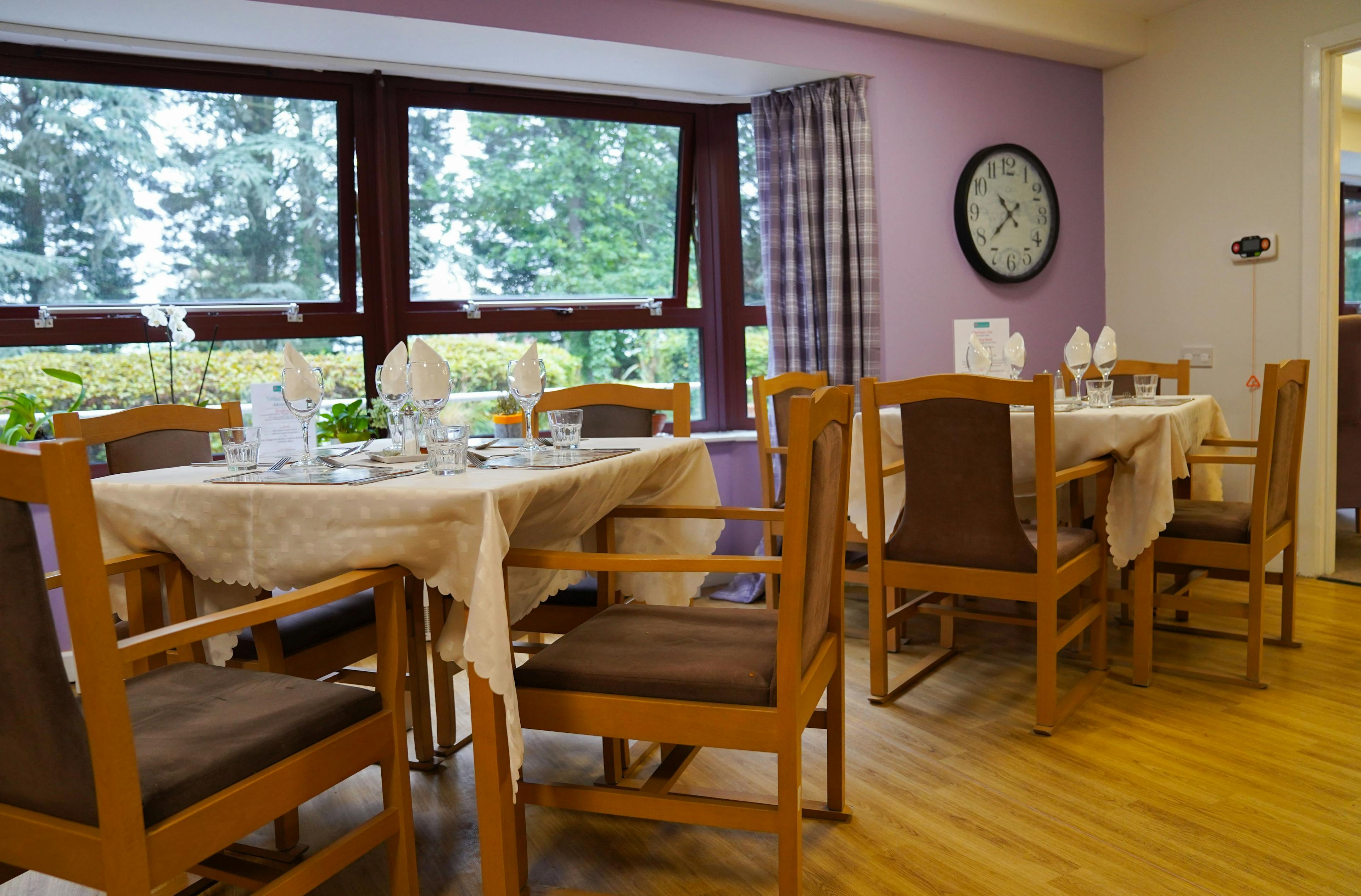 Dining room of Hastings care home in Malvern, West Midlands