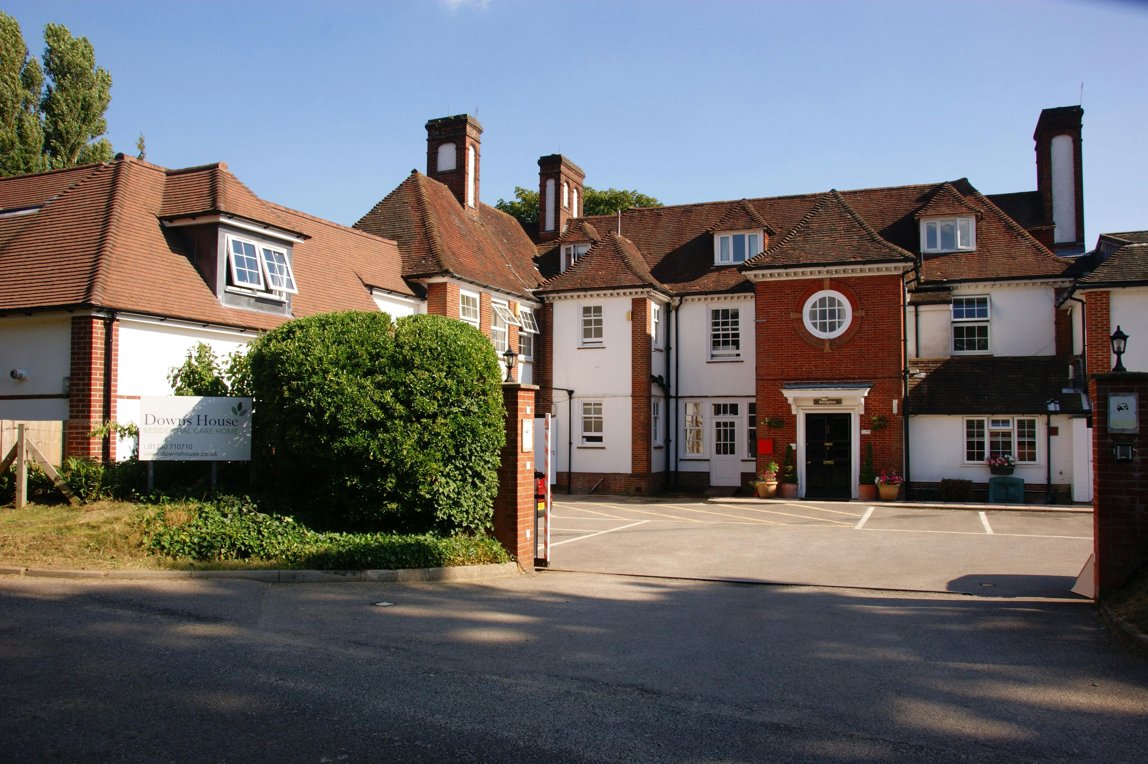 Exterior of Downs House Care Home in Petersfield, Hampshire