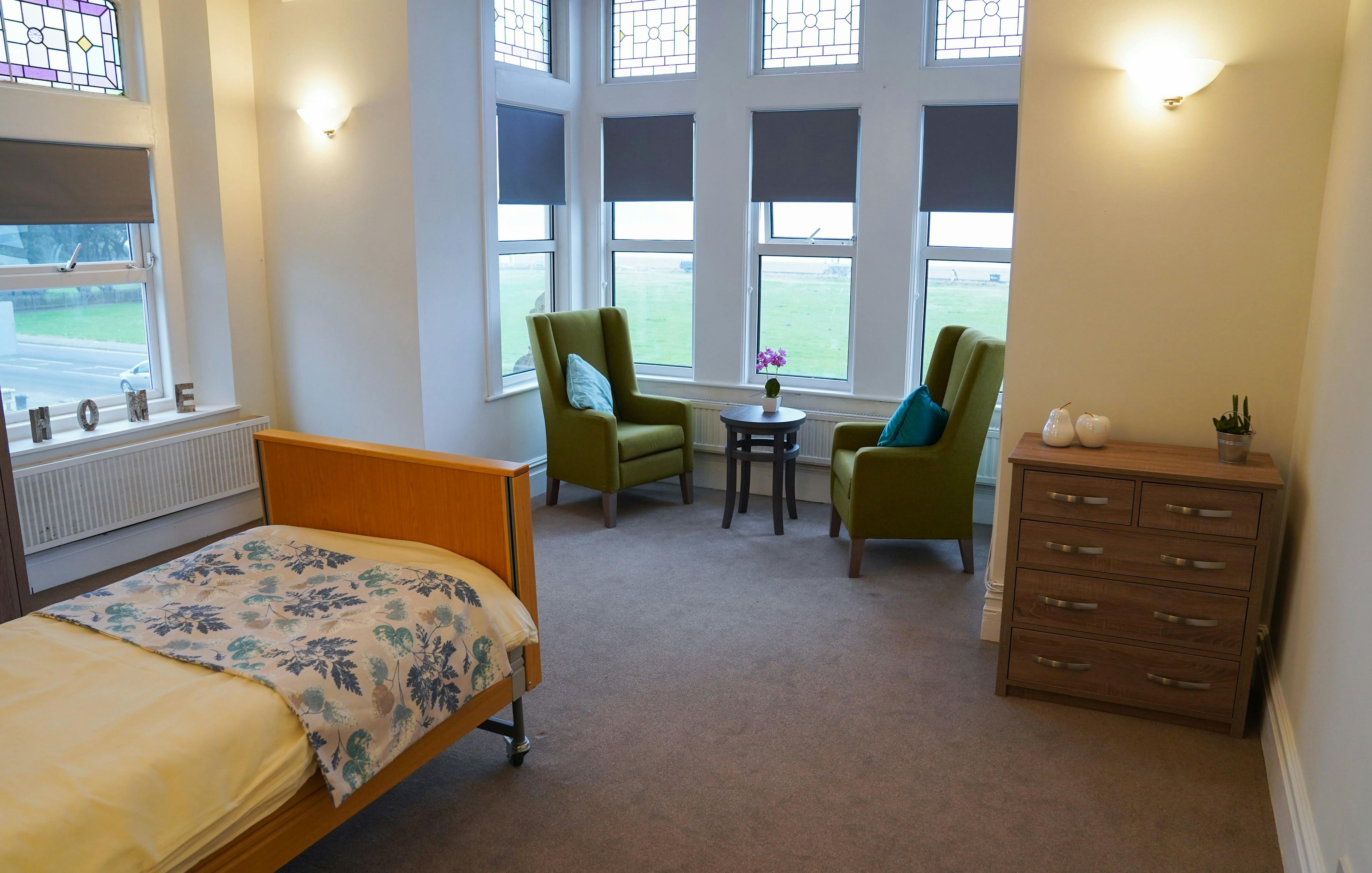 Bedroom at Beach Lawns Care Home in Somerset, South West England