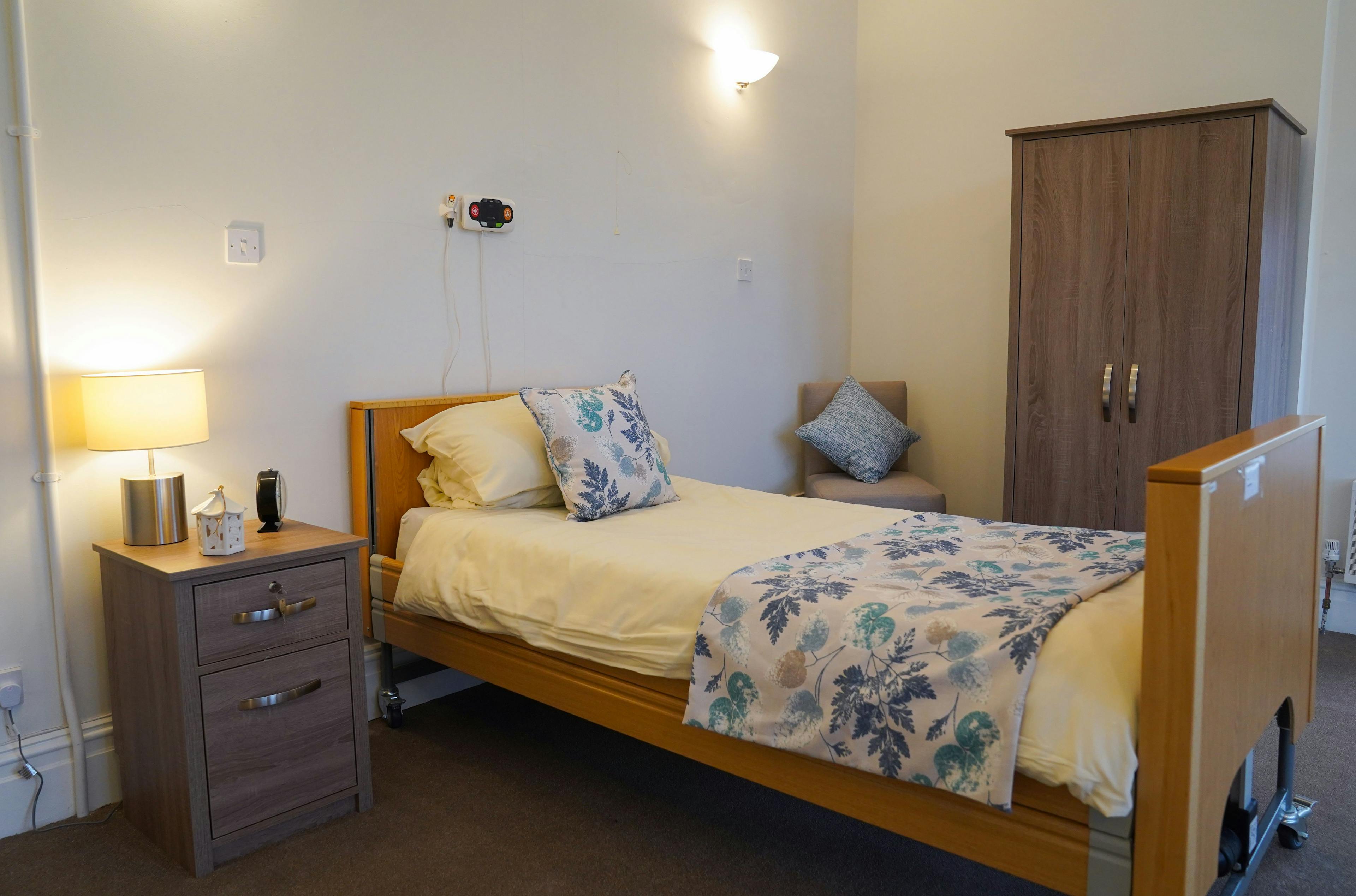 Bedroom at Beach Lawns Care Home in Somerset, South West England