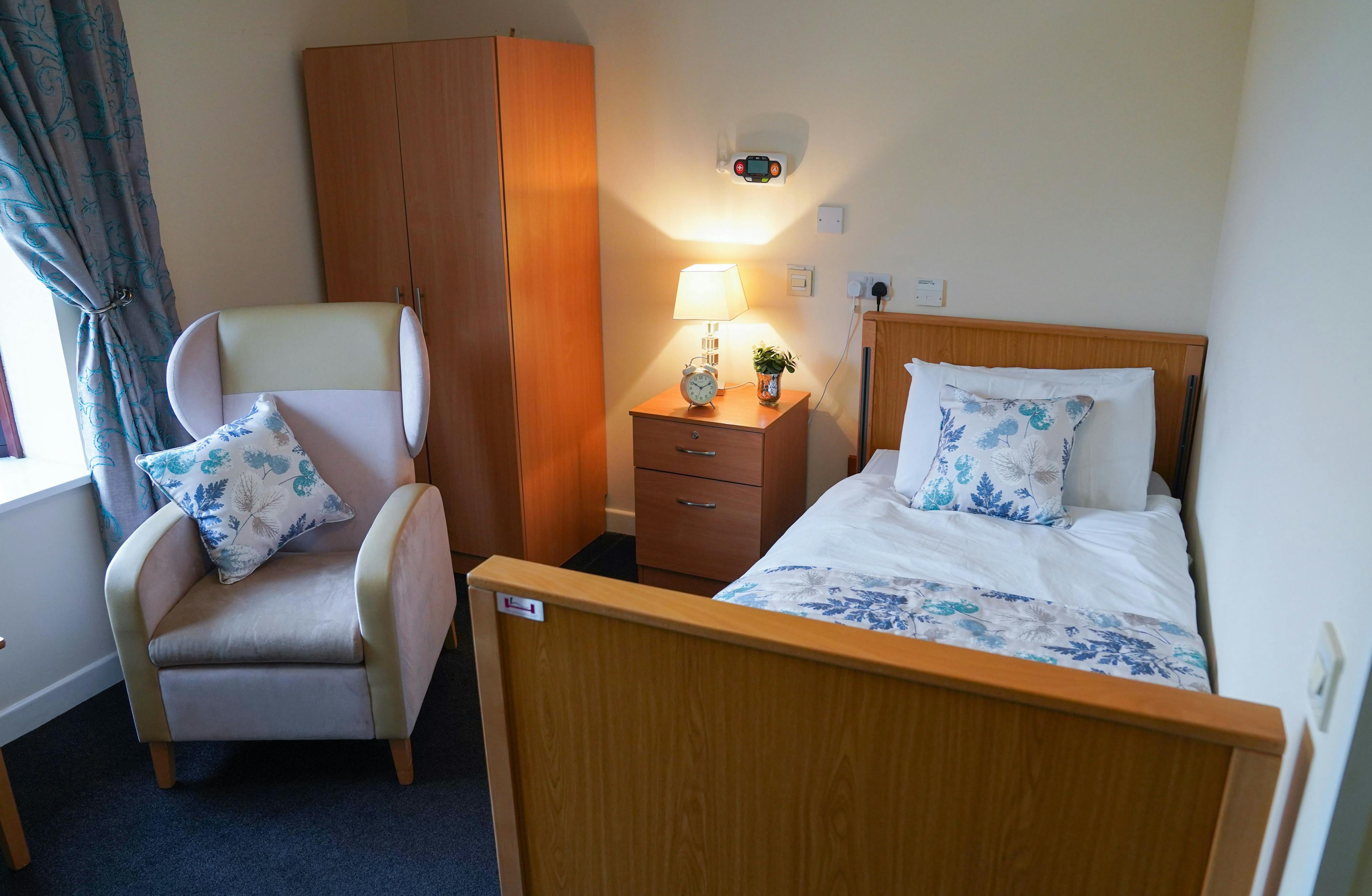 Bedroom at Broadmeadow Court Care Home in Newcastle-under-Lyme, Staffordshire