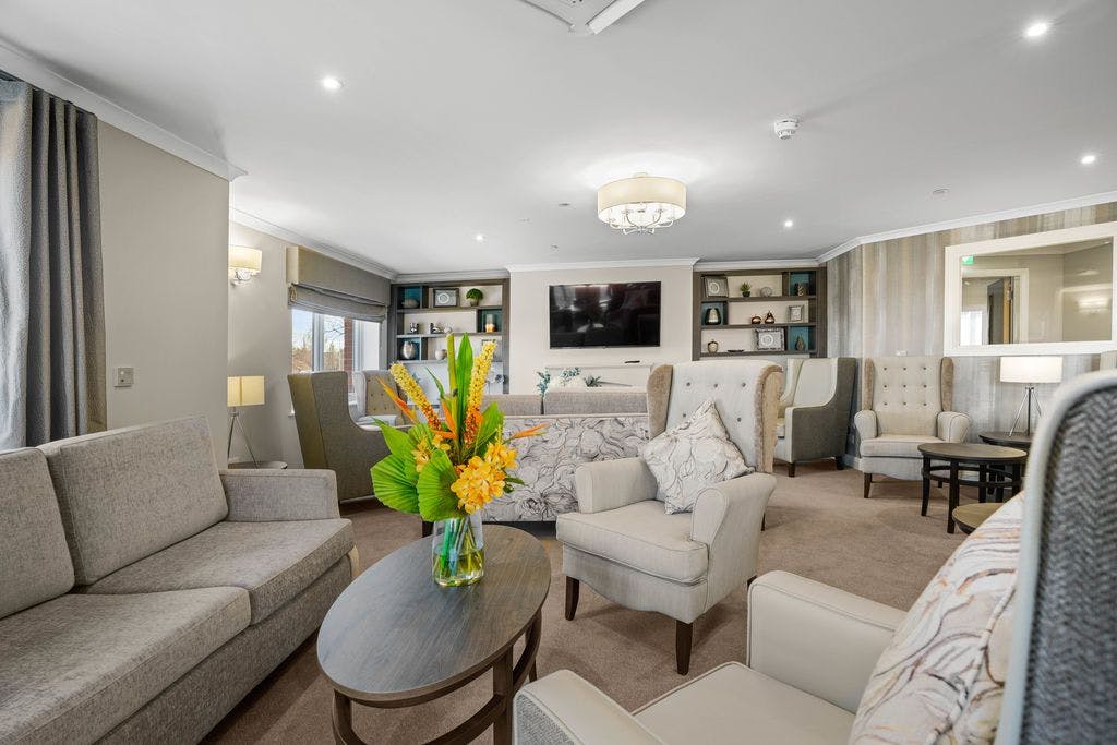 Lounge of Brook Lodge care home in Basildon, Essex