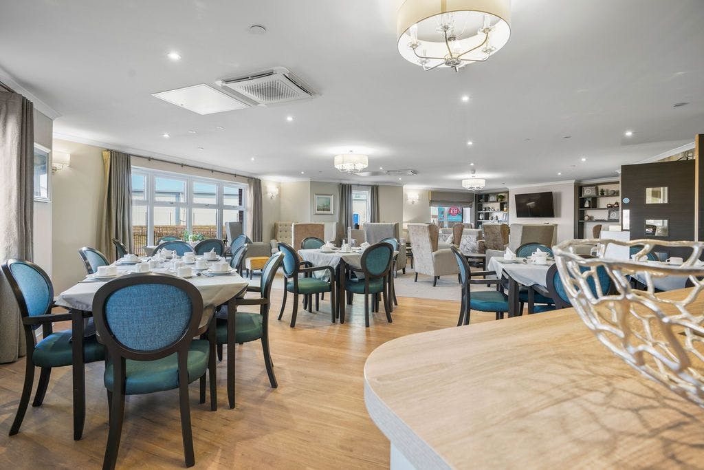 Dining area of Broadlands Lodge care home in Keswick, Norfolk