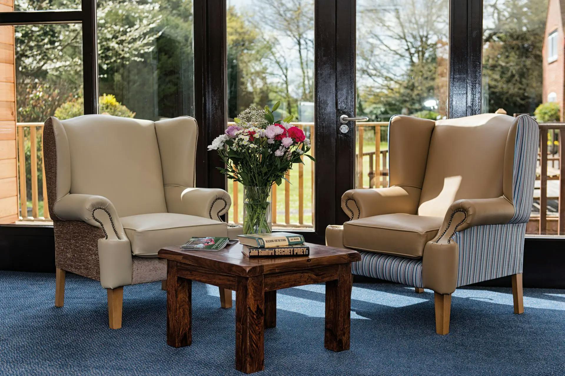 Lounge at Denham Manor Care Home in Buckinghamshire, South East