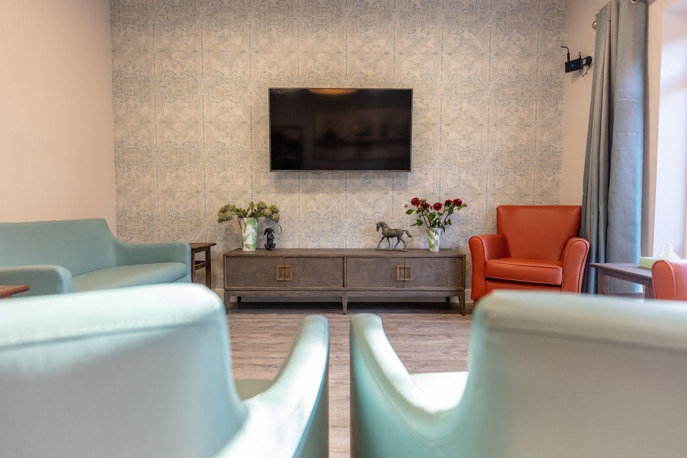 Lounge of Diamond House care home in Leicestershire 