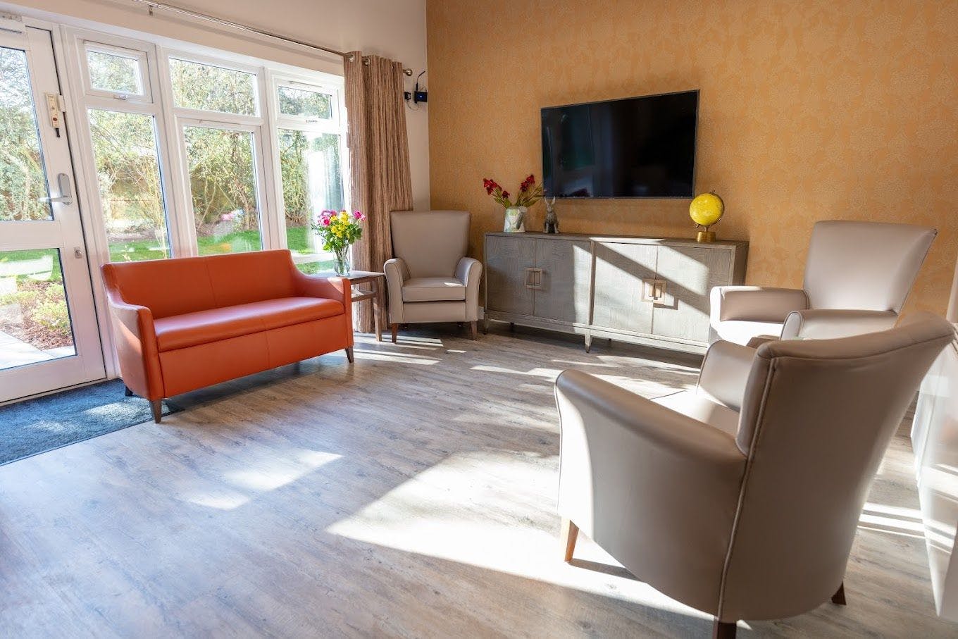 Lounge of Diamond House care home in Leicestershire 