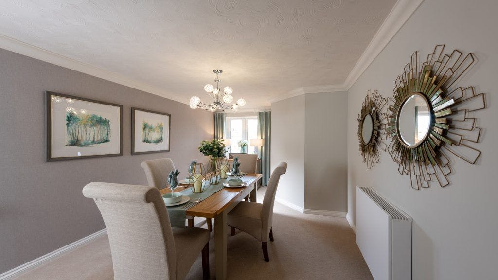 Dining area of Dove House Lodge retirement development in Hitchin, Hertfordshire