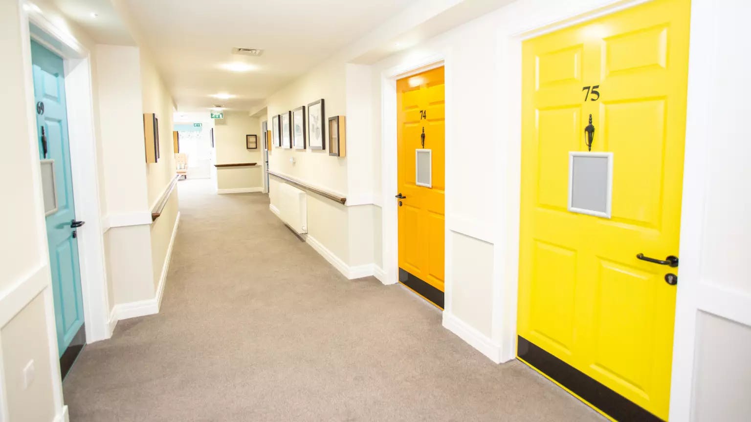 Hallway of Dukeminster Court care home in Dunstable, Bedfordshire