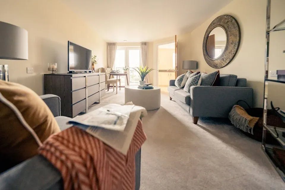 Lounge at Elderton Place Retirement Apartment in Whitley Bay, Tyne and Wear