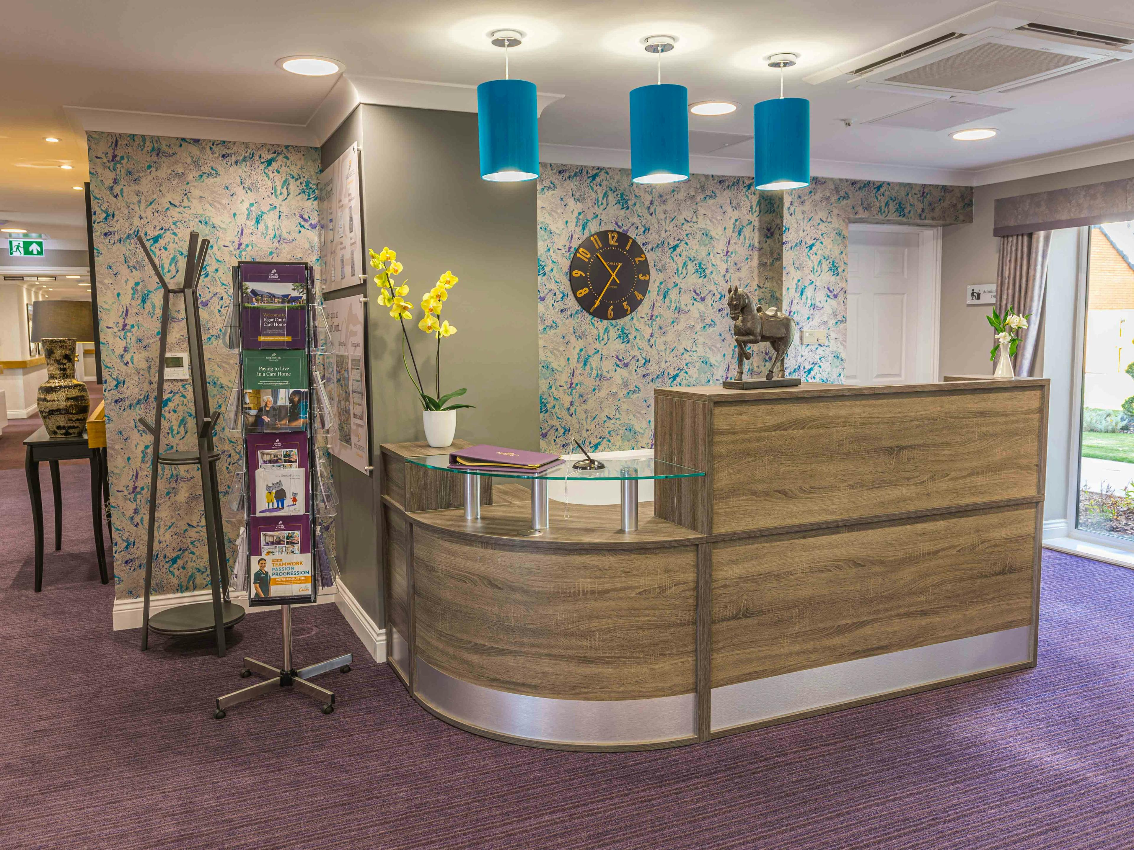 Reception at Elgar Court Care Home in Malvern, Worcestershire