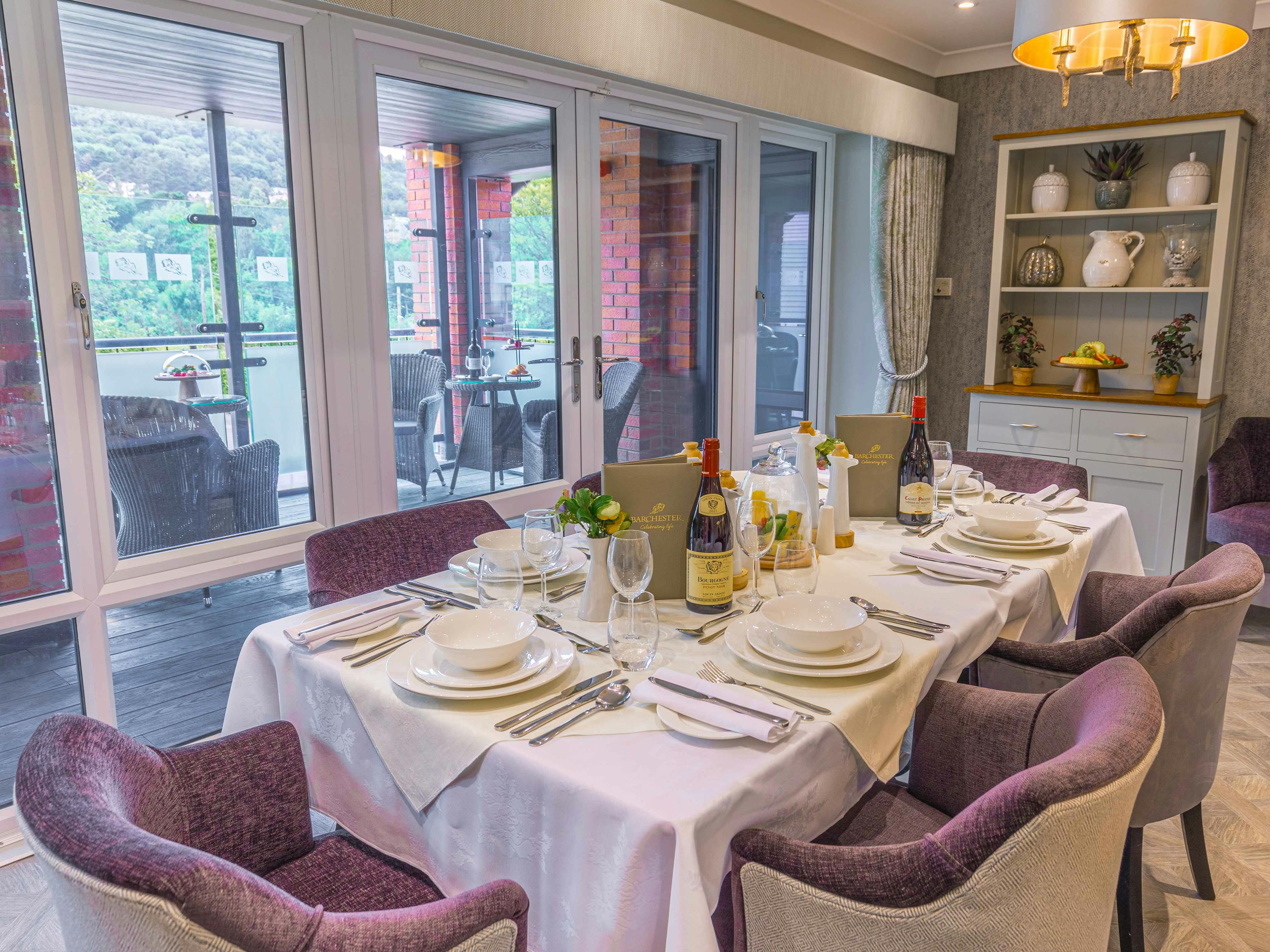 Dining Room at Elgar Court Care Home in Malvern, Worcestershire
