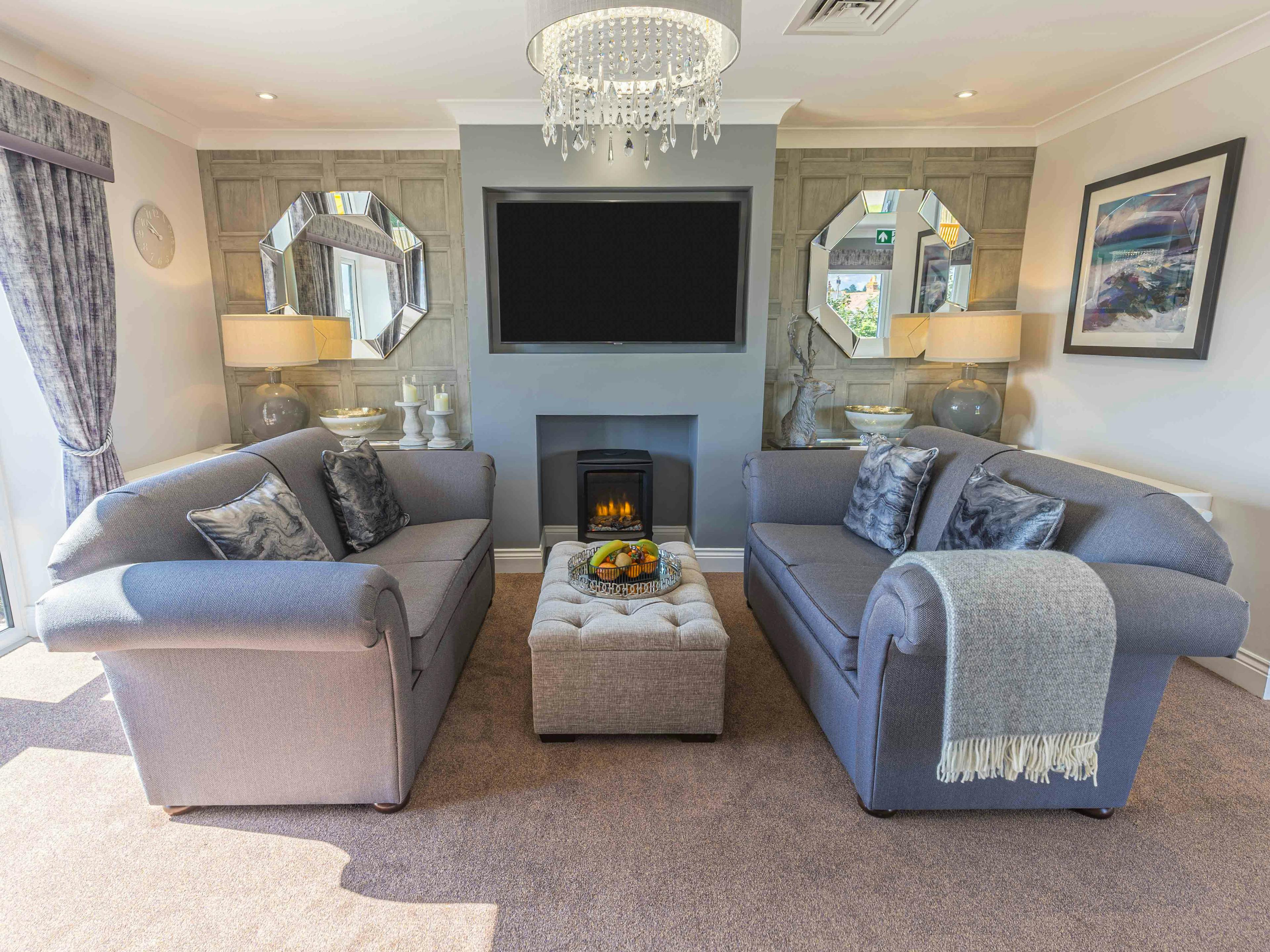 Communal Lounge at Elgar Court Care Home in Malvern, Worcestershire