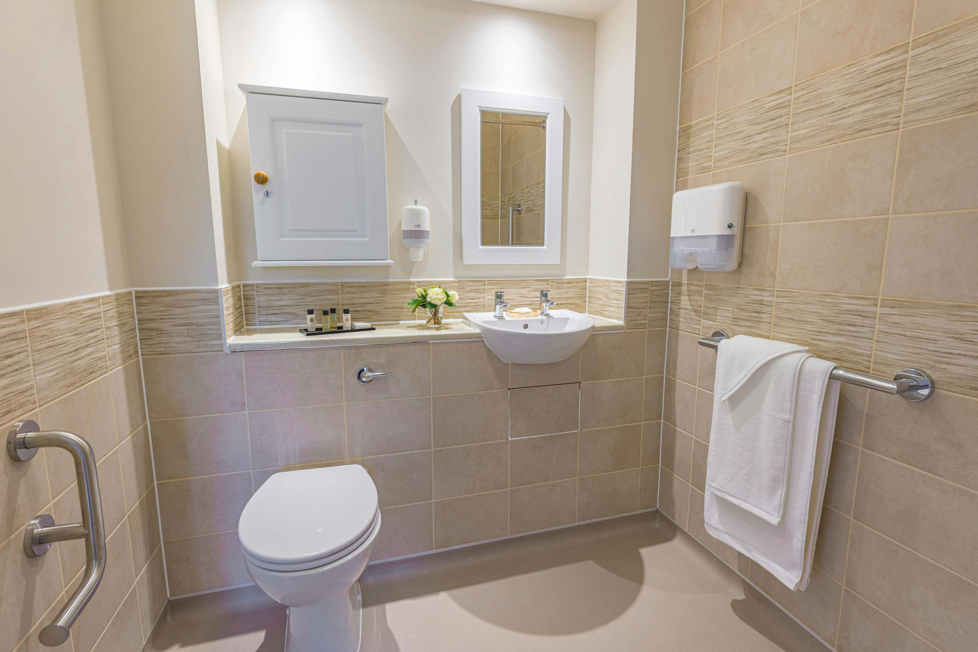 Bathroom at Elgar Court Care Home in Malvern, Worcestershire