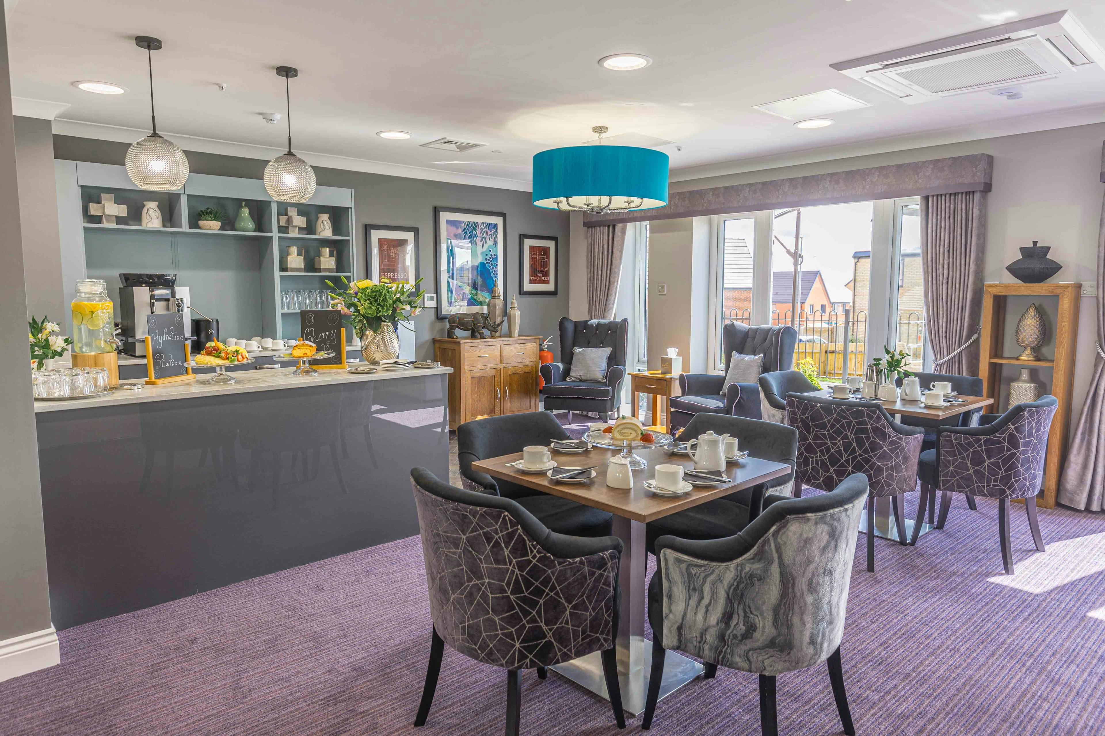 Cafe at Elgar Court Care Home in Malvern, Worcestershire