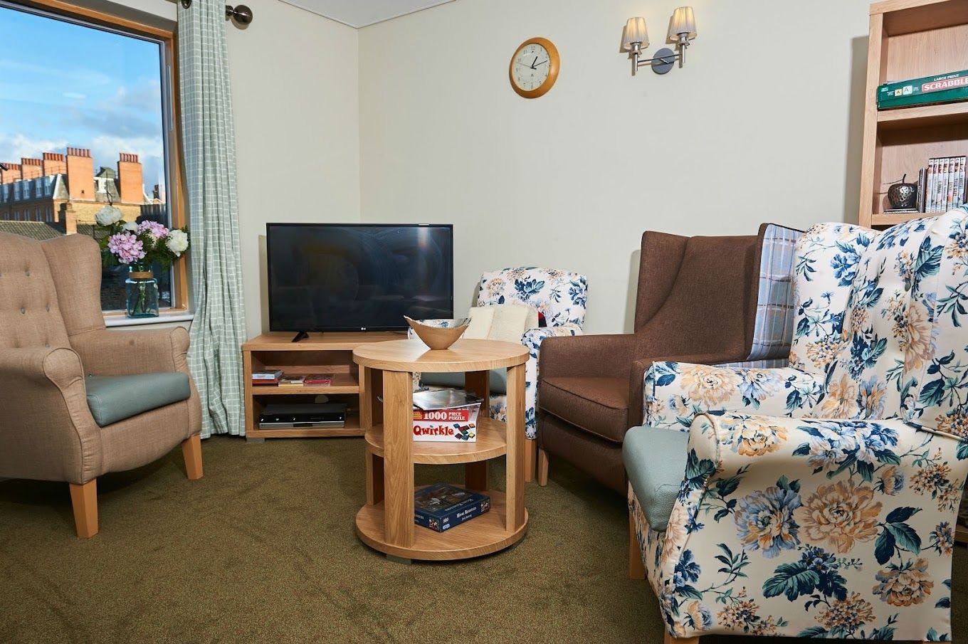 Lounge of Ellesmere House care home in Kensington and Chelsea, London