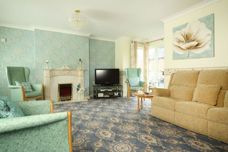 Lounge of Elwick Grange care home in Hartlepool, County Durham
