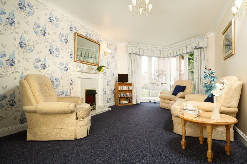 Lounge of Elwick Grange care home in Hartlepool, County Durham