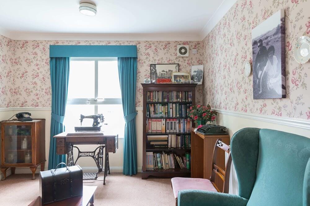 Library of Farm Lane care home in London, Greater London
