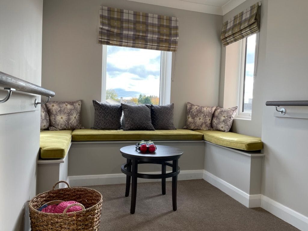 Seating area of Flowers Manor care home in Chippenham, Wiltshire