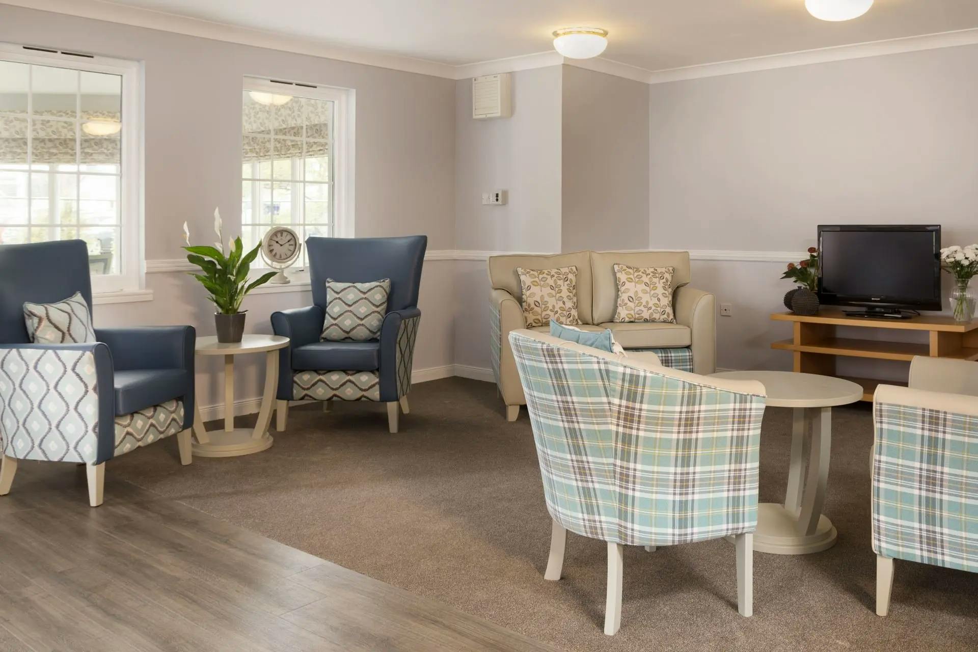 Communal Lounge at Forth Bay Care Home in Alloa, Fife