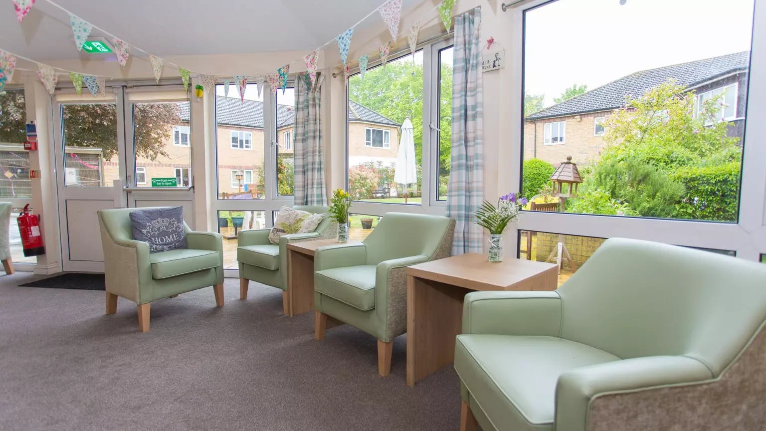 Lounge of Fosse House care home in St Albans, Hertfordshire