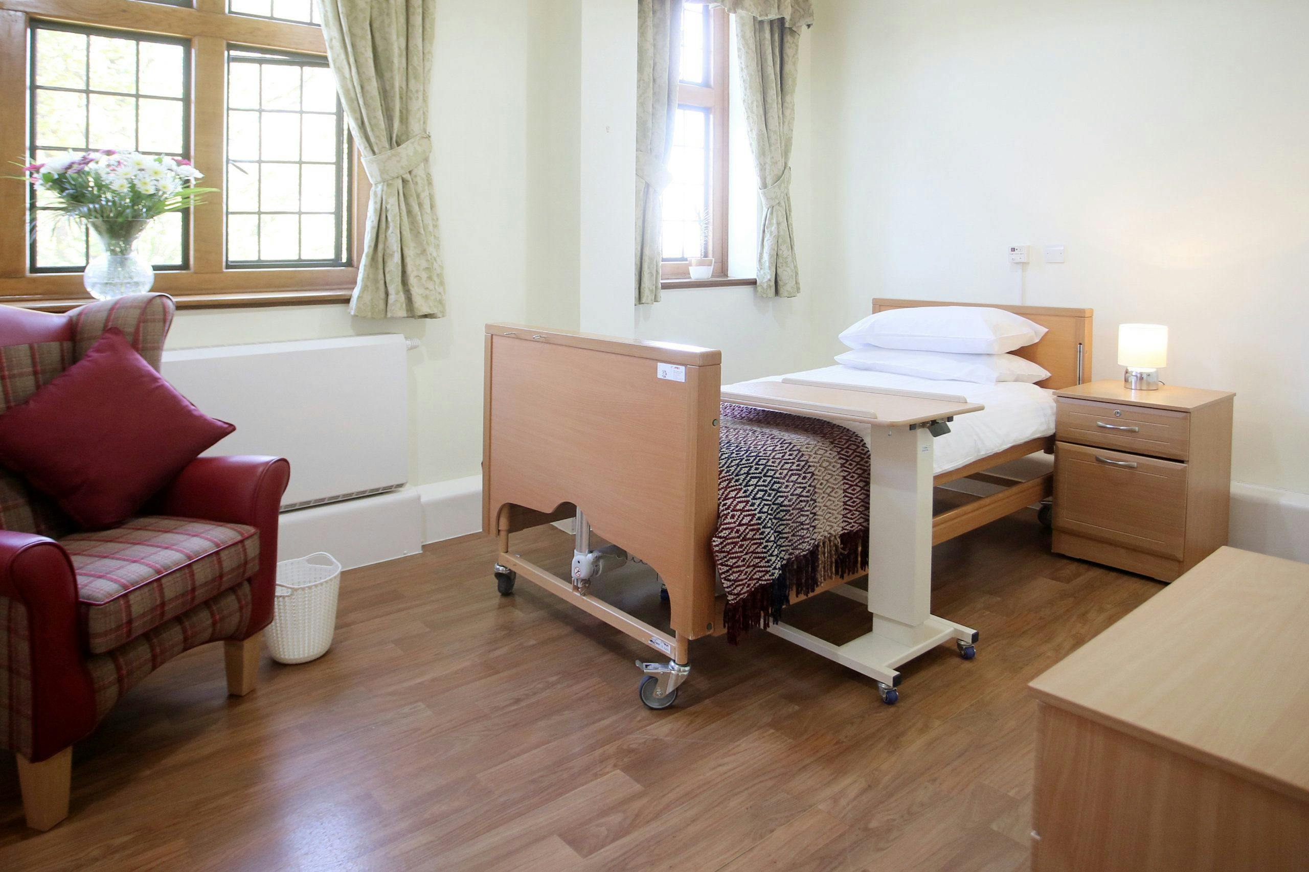 Bedroom at Glebelands Care Home, Wokingham, Berkshire