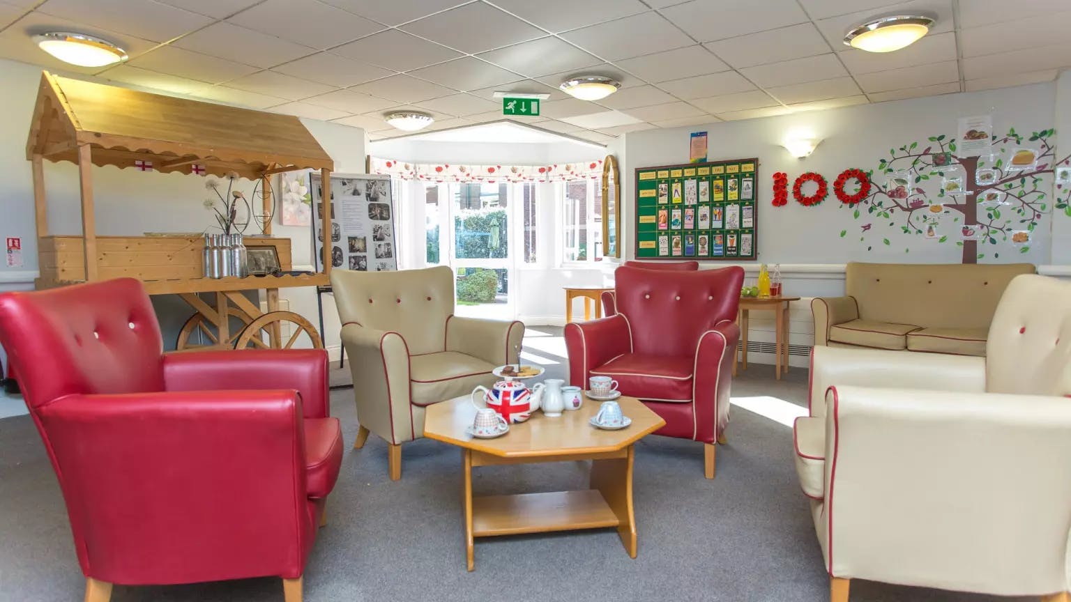 Lounge of Greenacres care home in Hatfield, Hertfordshire