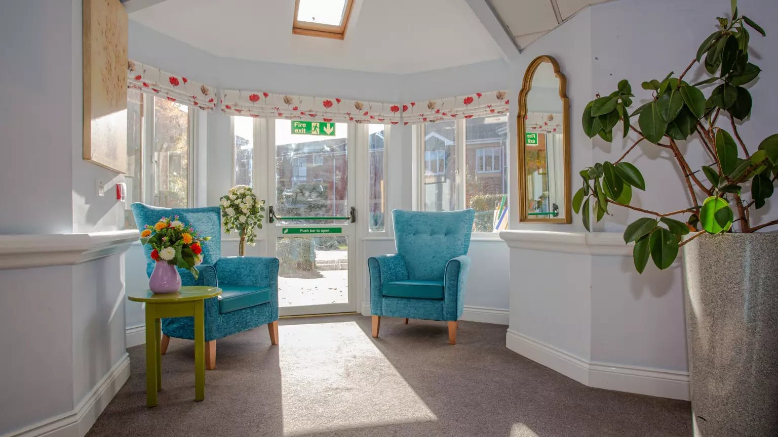 Lounge of Greenacres care home in Hatfield, Hertfordshire