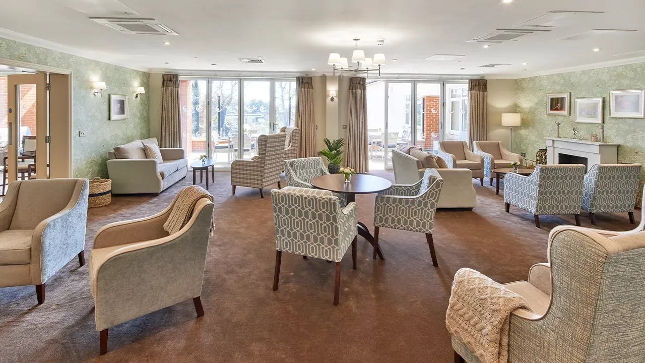Communal Lounge at Greensand House Care Home in Redhill, Surrey