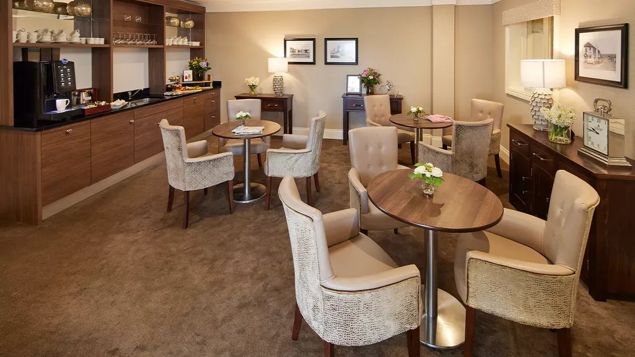 Cafe at Greensand House Care Home in Redhill, Surrey