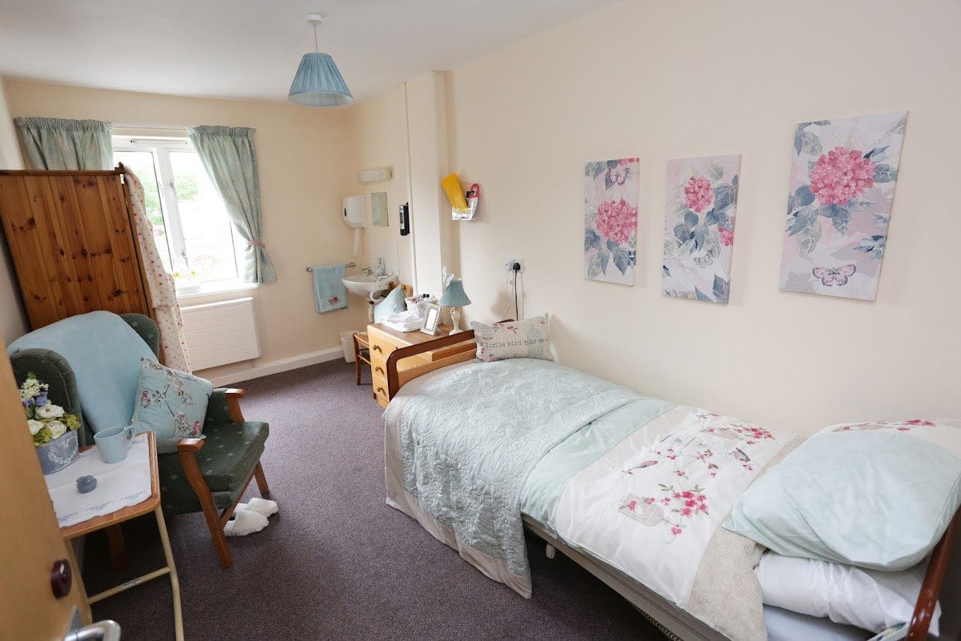 Bedroom at Grevill House Care Home in Cheltenham, Gloucestershire