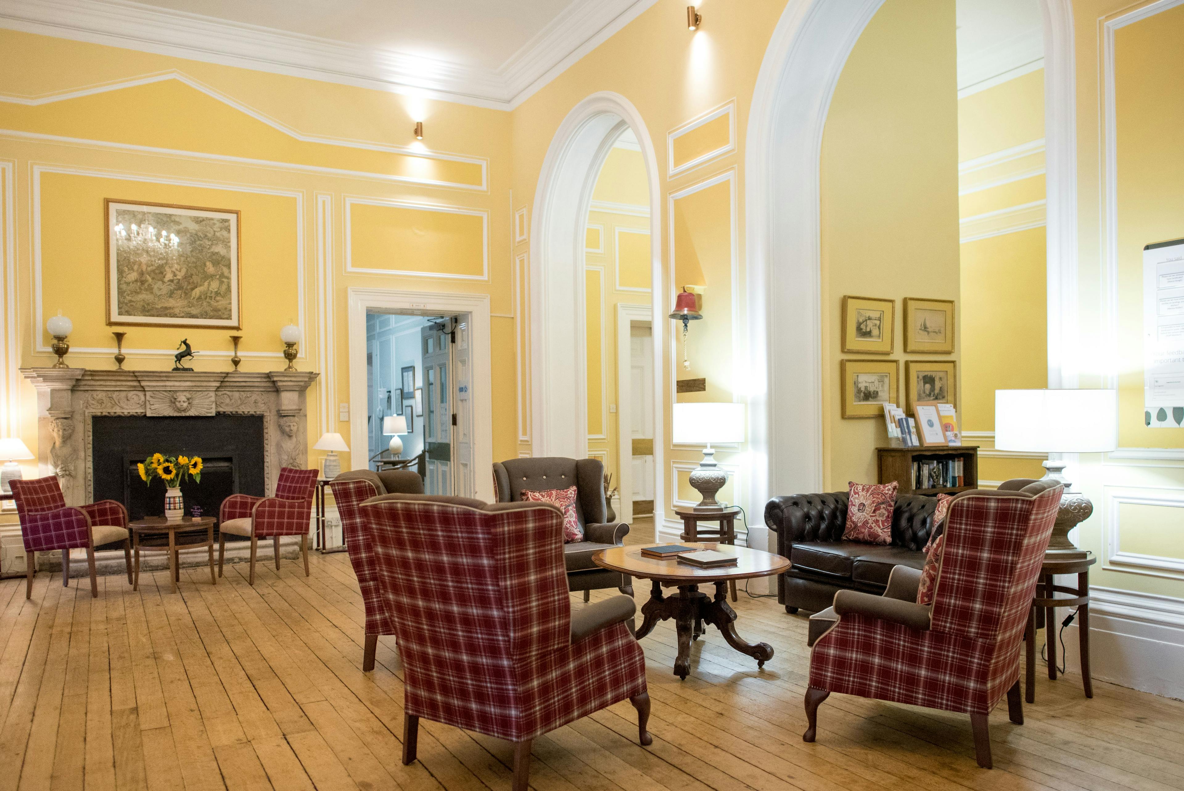 Lounge of Stowlangtoft Hall in Bury St Edmunds, Suffolk