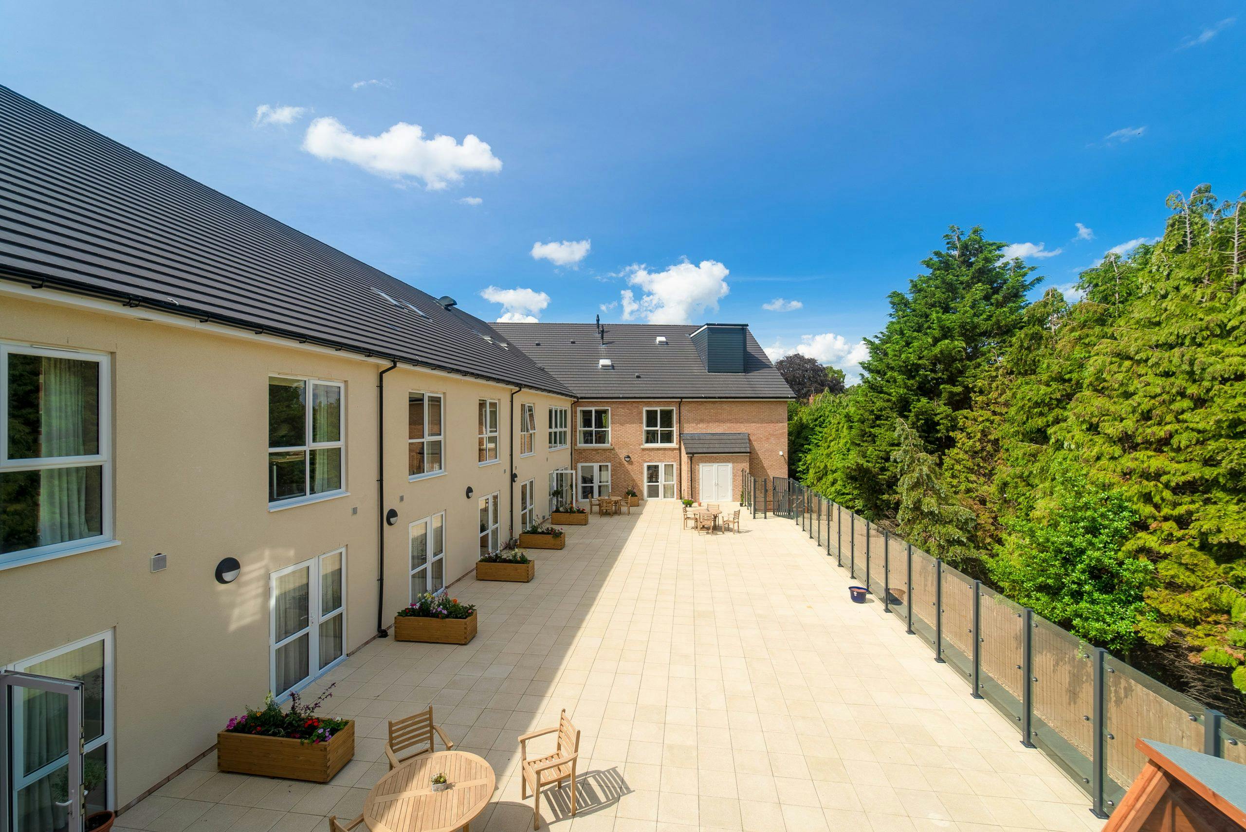 Terrace of Halmer Court care home in Spalding, Lincolshire