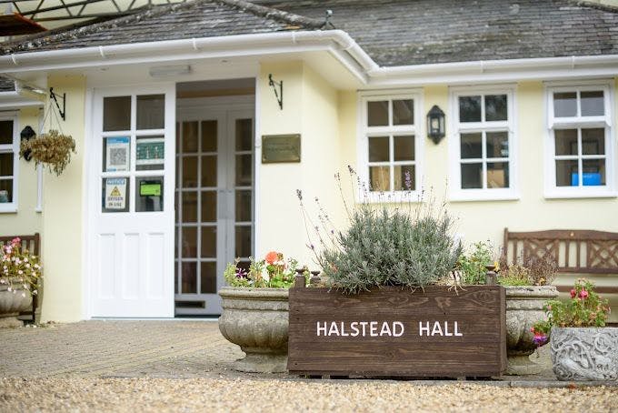 Exterior of Halstead Hall Care Home in Halstead, Braintree