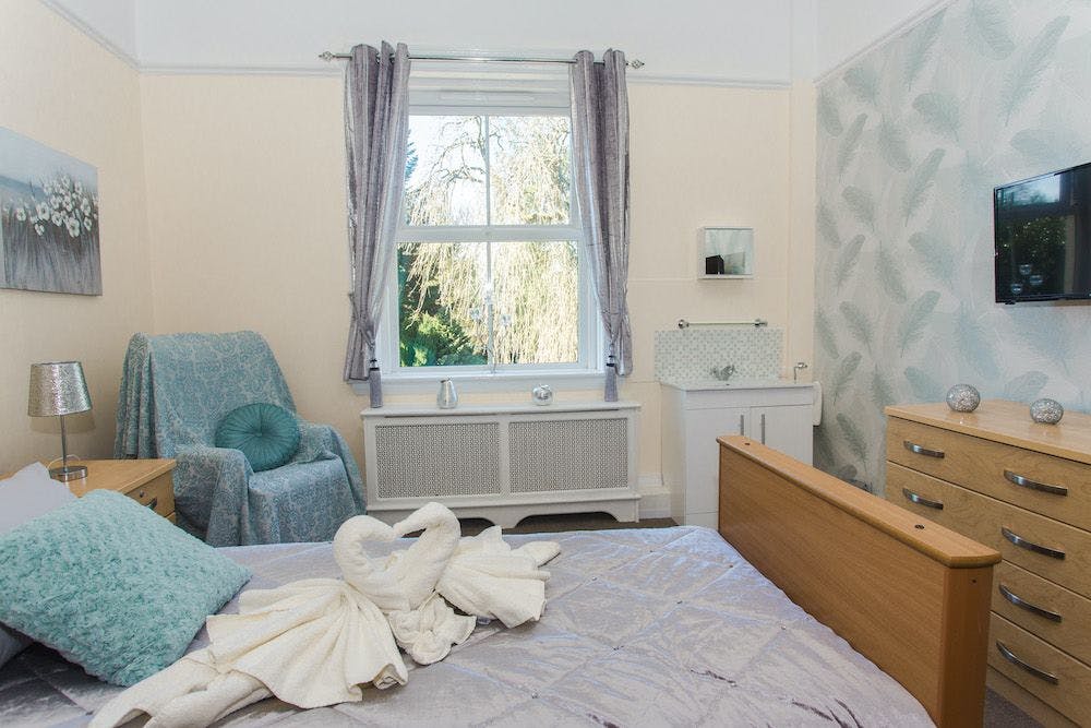 Bedroom at Hammerwich Hall Care Home in Burntwood, Lichfield