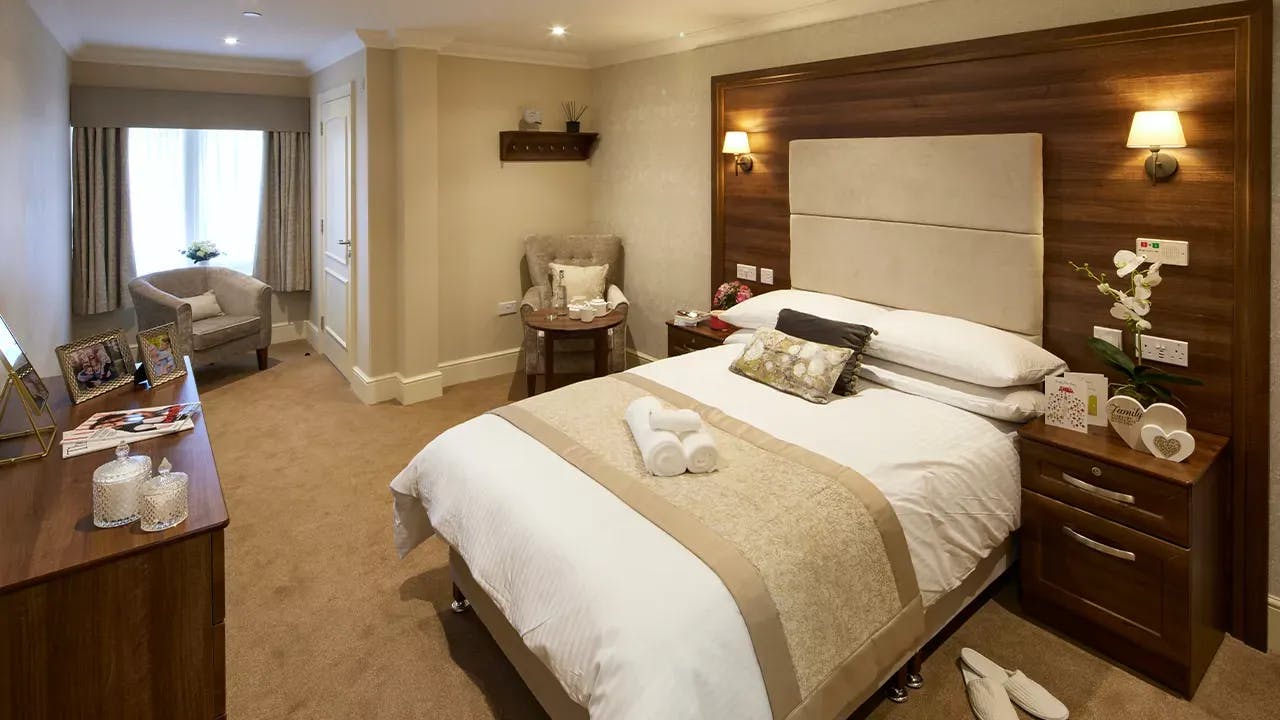 Bedroom at Hampstead Court Care Home in London, England