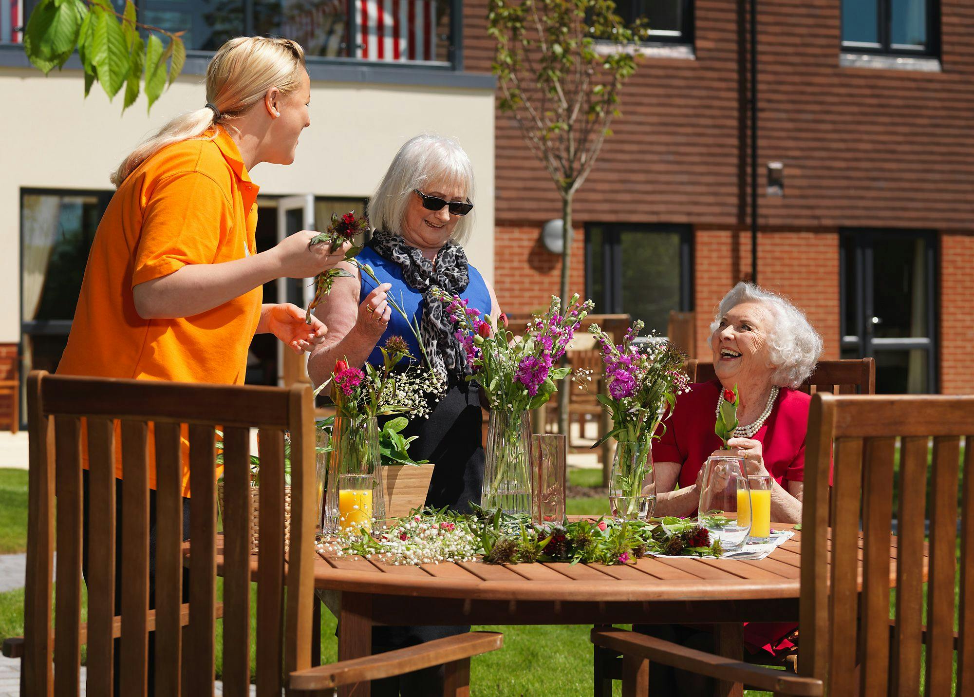 Garden at Hartford Court Care Home in Portsmouth, Hampshire