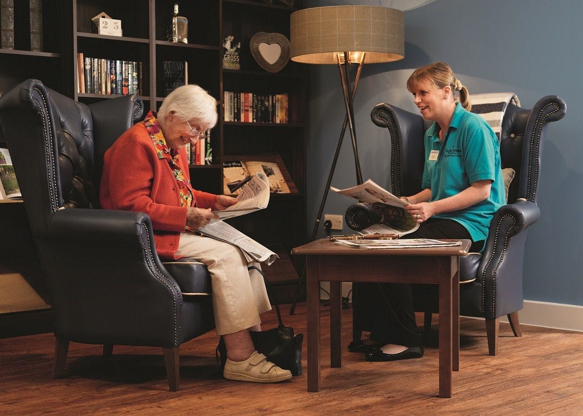 Library at Hartford Court Care Home in Portsmouth, Hampshire