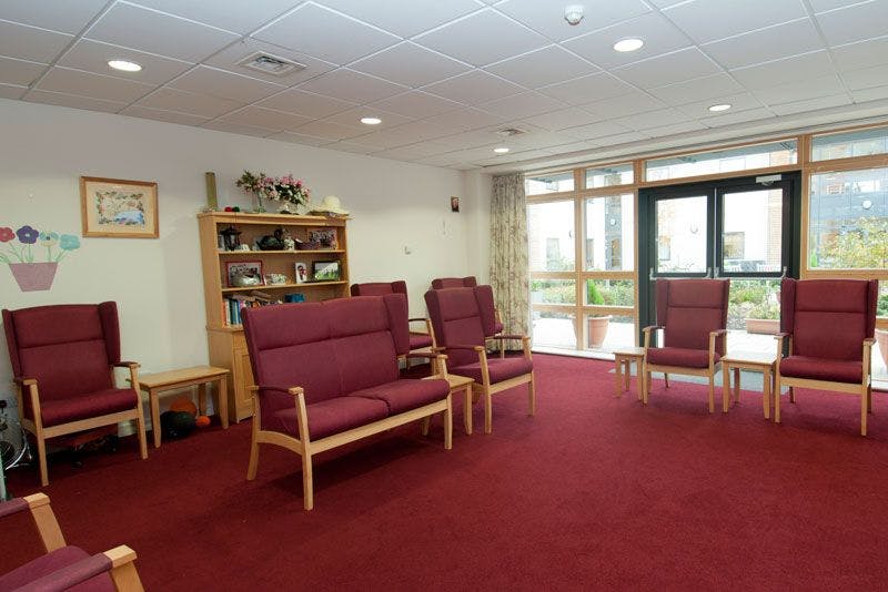 Lounge of Heavers Court care home in London, Greater London